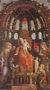 Andrea Mantegna Virgin and Child Surrounded by Six Saints and Gianfrancesco II Gonzaga (mk05) oil on canvas